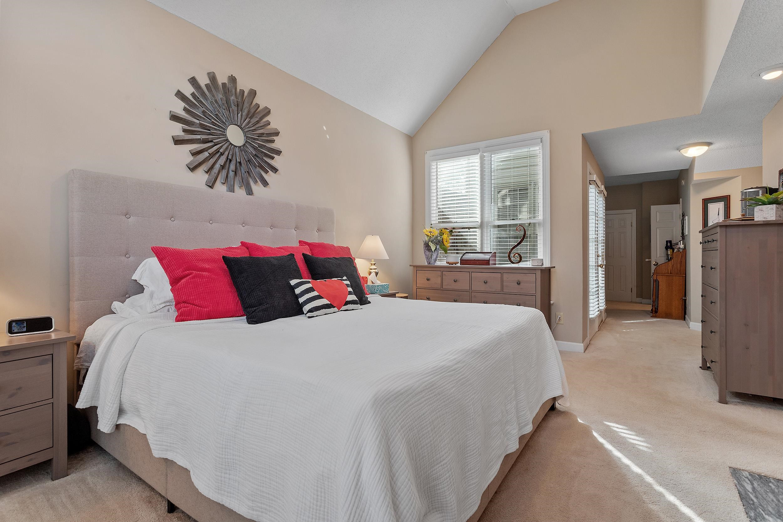 10004 Goodview Court Raleigh, NC 27613 - Photo 6 of 41 Master bedroom w/sitting room. Perfect for nursery or office. Vaulted ceiling, fireplace and small patio area. Master Bedroom