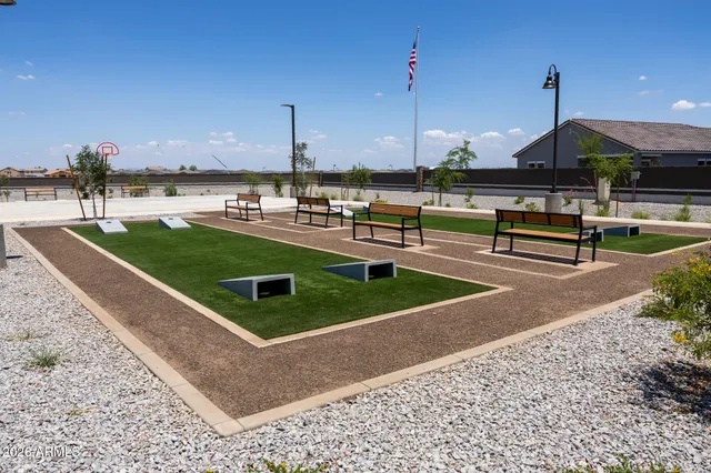 a view of a terrace with outdoor seating