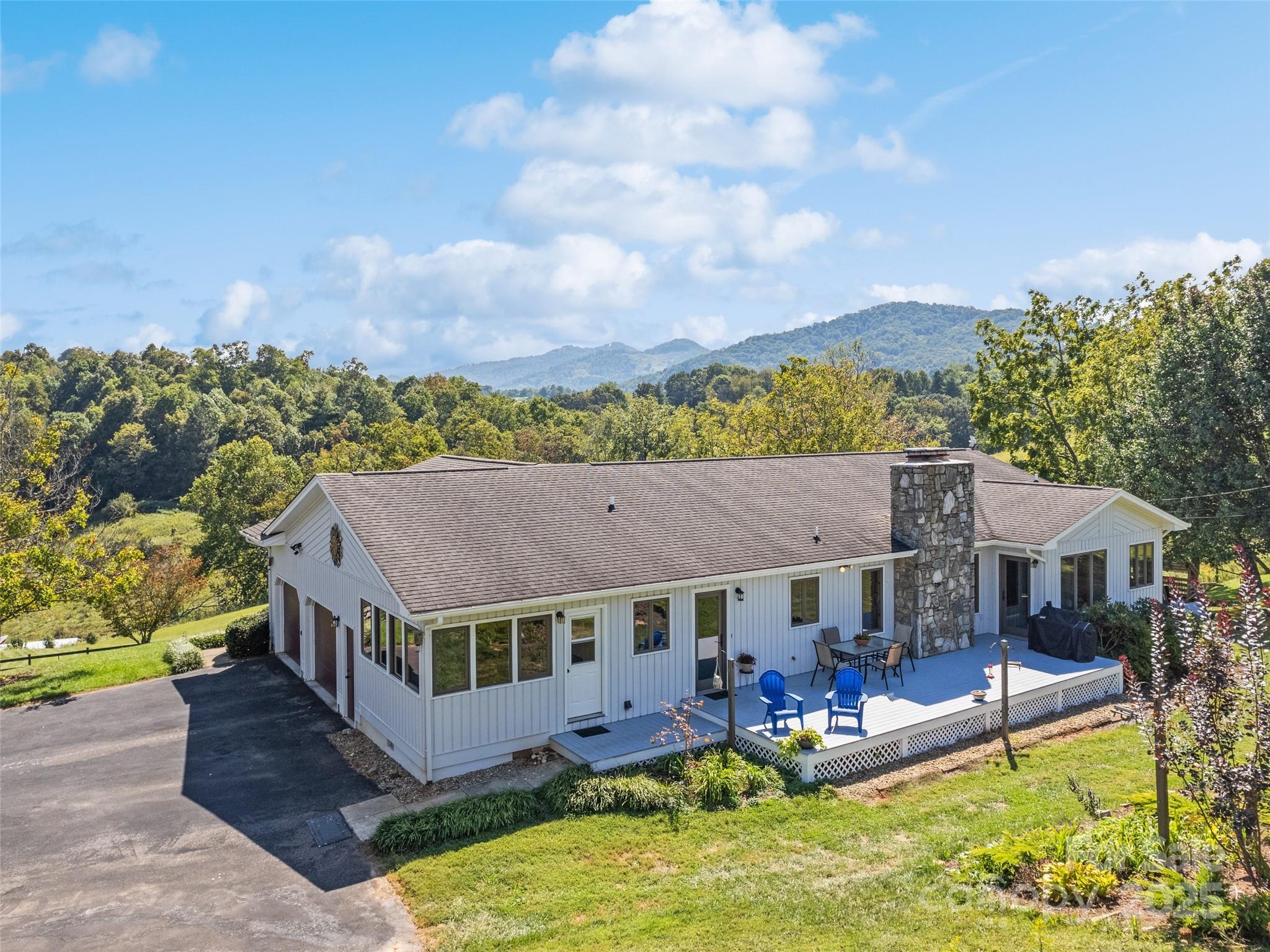 3735 Iron Duff Road Waynesville, NC 28785 - Photo 3 of 48 an aerial view of a house with swimming pool and a yard