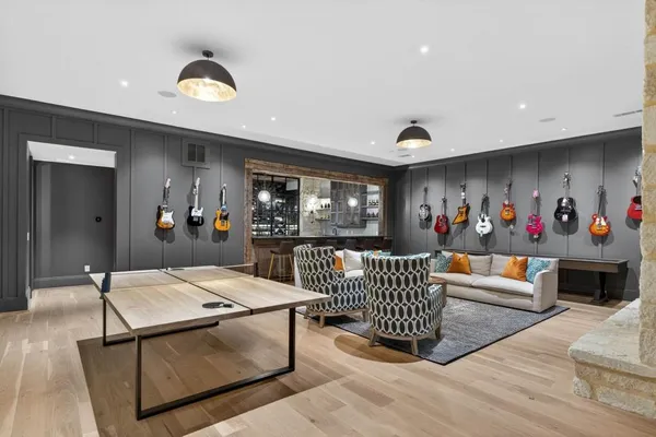 a view of a livingroom with furniture and window