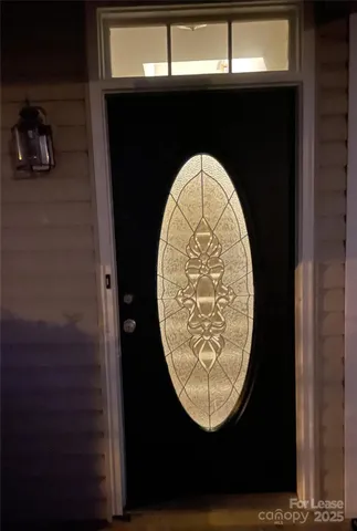 an view of wooden door