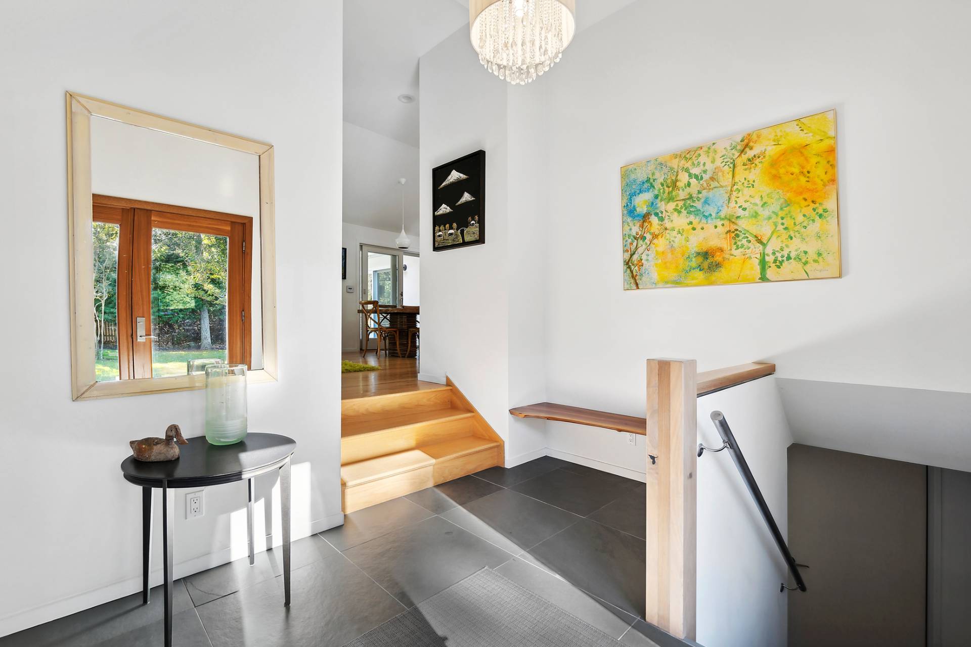 1214 Fireplace Road East Hampton, NY 11937 - Photo 11 of 19 a living room with furniture and a chandelier