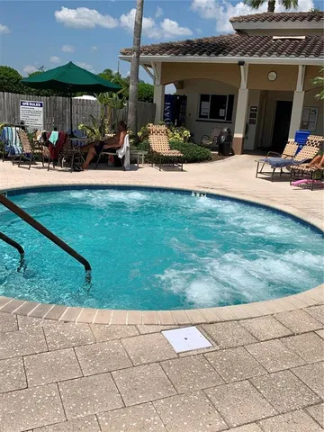 a view of a park with swings