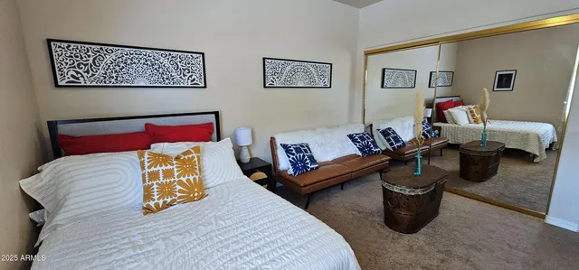 a living room with furniture