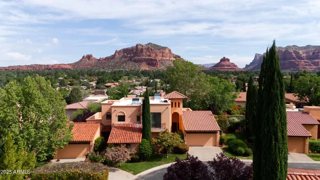 an aerial view of multiple houses