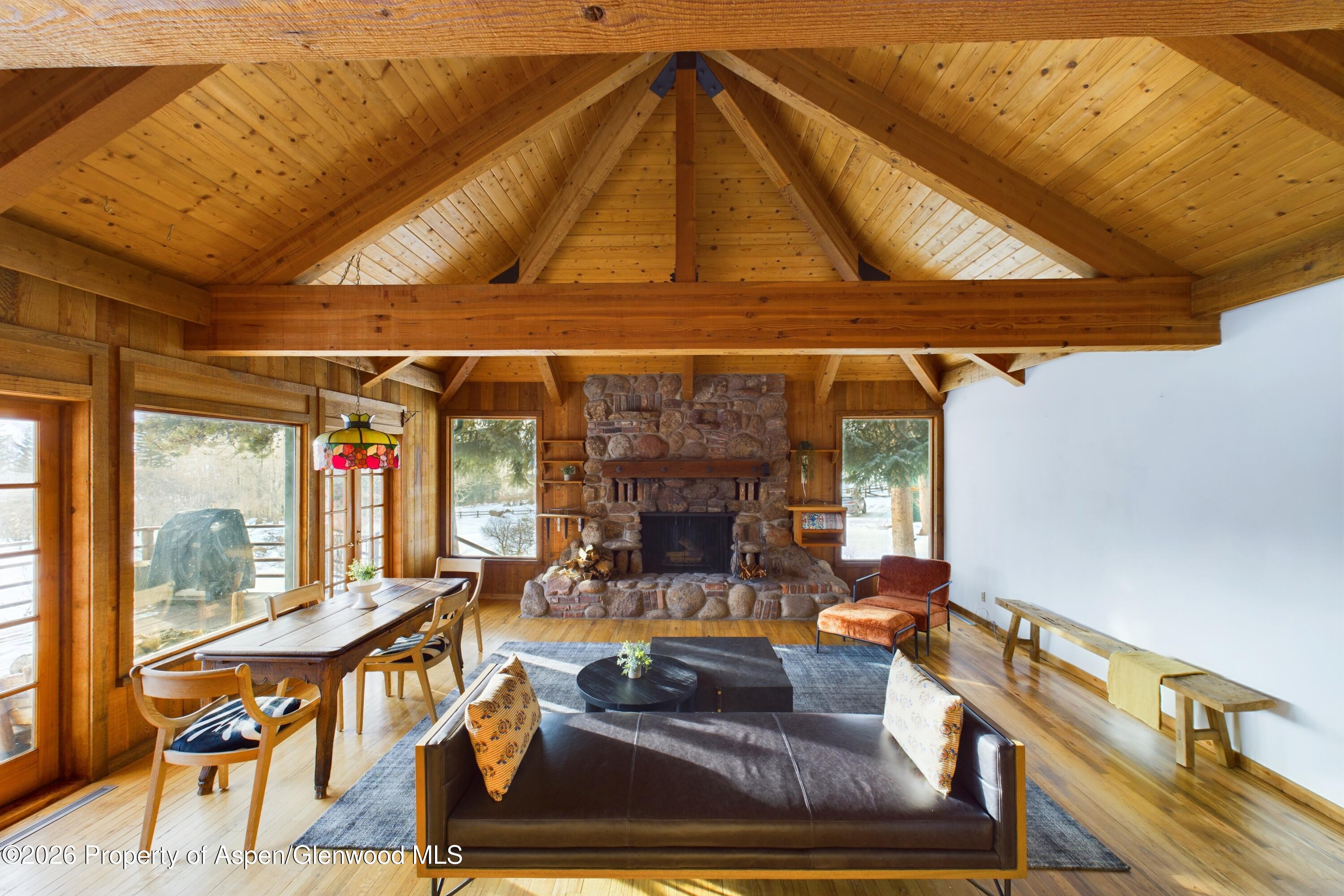 a living room with furniture