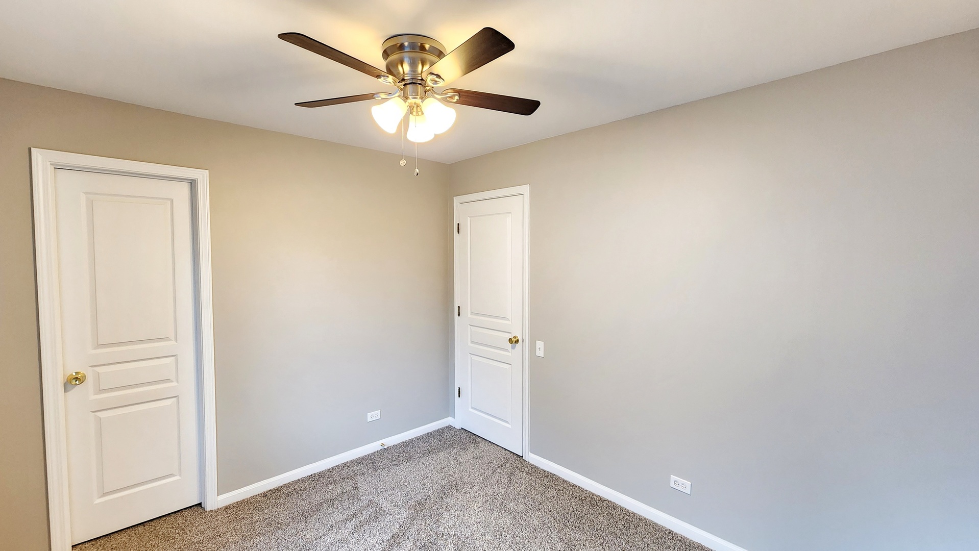 1296 Spaulding Road Bartlett, IL 60103 - Photo 21 of 37 an empty room with a chandelier fan and windows