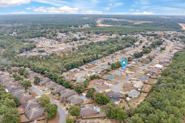 an aerial view of a city
