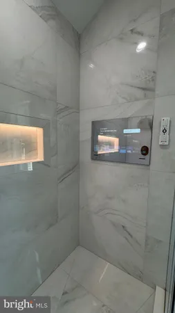 a bathroom with a window
