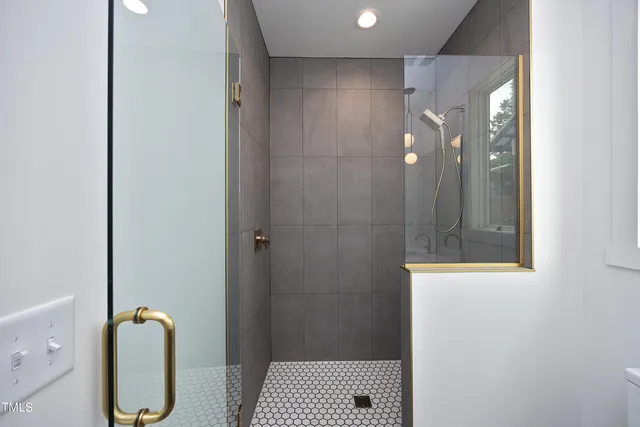 a bathroom with a shower