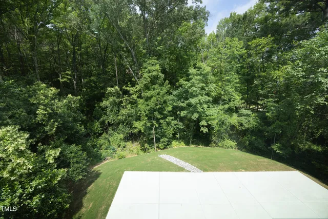 a view of a yard with a tree