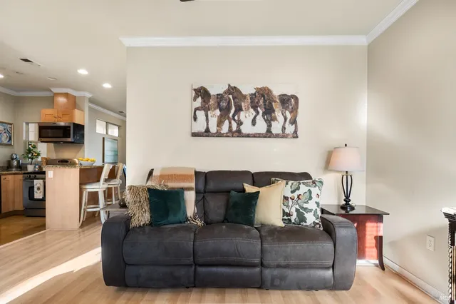 a living room with furniture and a couch