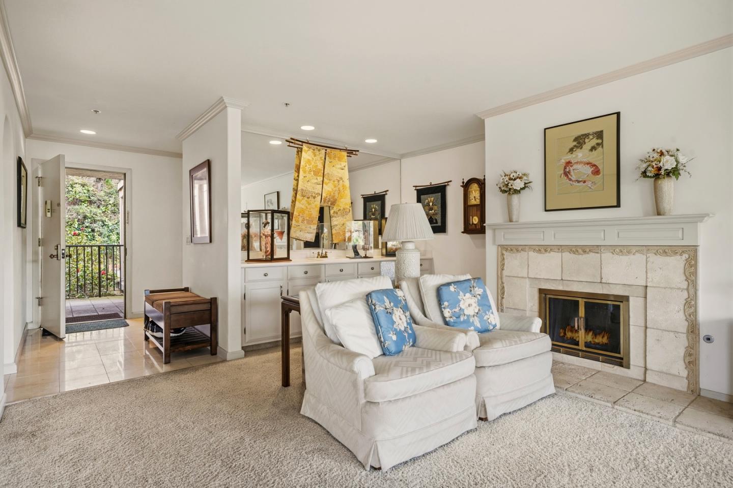 17 Shepherds Knoll Road Monterey, CA 93940 - Photo 19 of 37 a living room with furniture and a fireplace