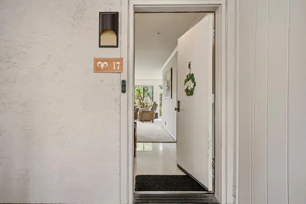 a view of hallway with stairs