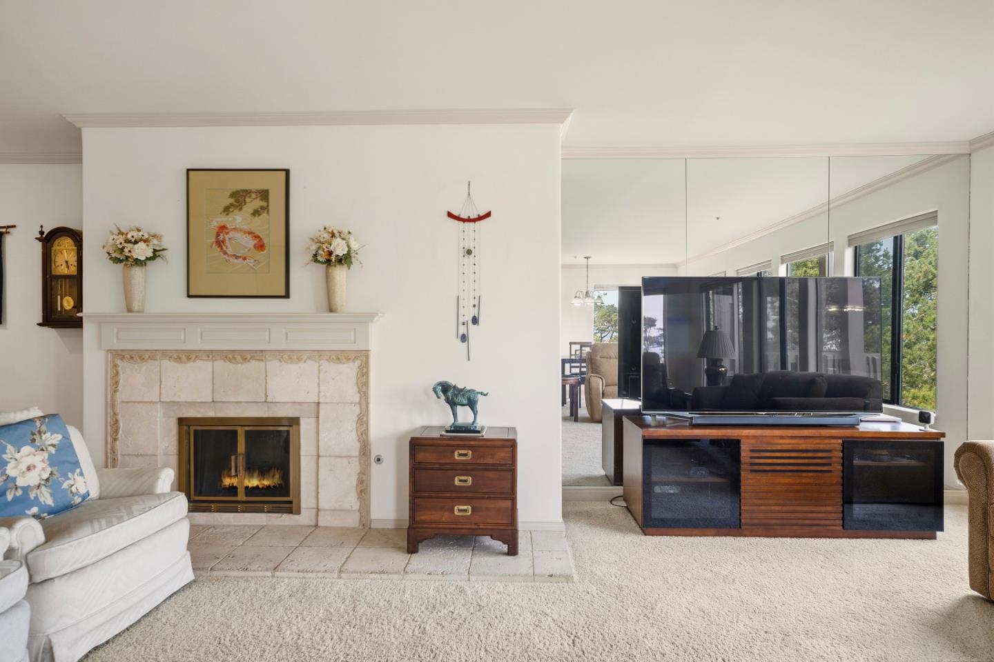 17 Shepherds Knoll Road Monterey, CA 93940 - Photo 6 of 37 a living room with furniture and a fireplace