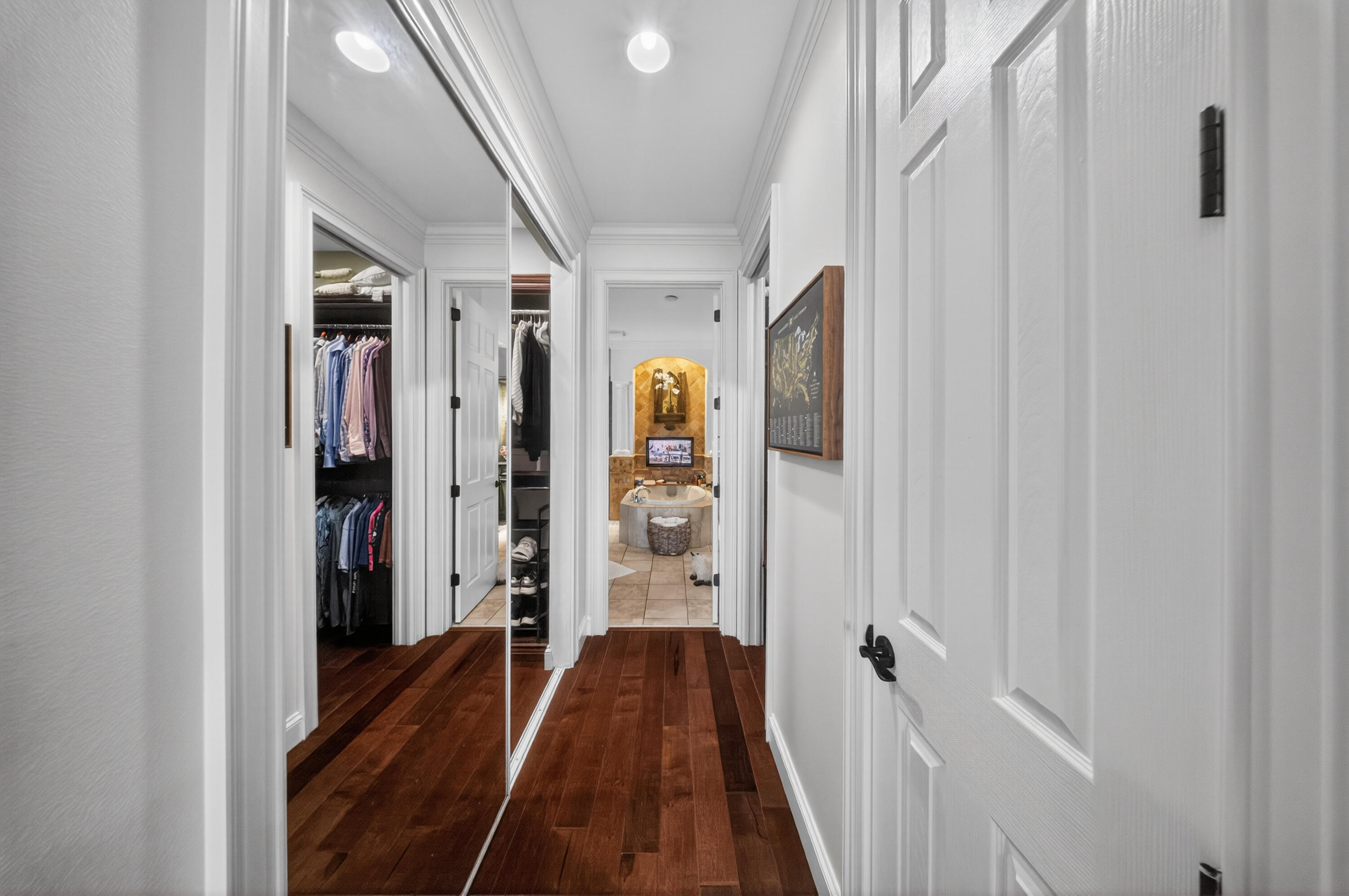 1315 Southeast Conference Circle Stuart, FL 34997 - Photo 27 of 55 a view of a hallway with wooden floor and staircase
