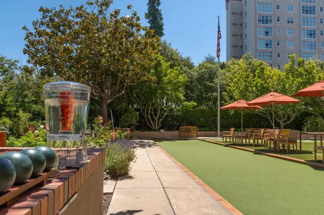 a view of a swimming pool with a patio