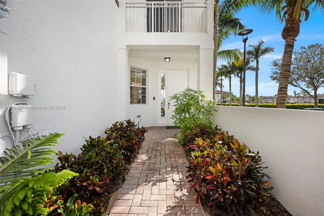 a house with a flower garden