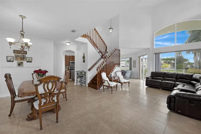 a living room with furniture
