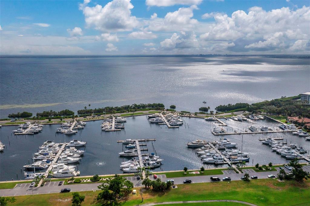2800 Harbourside Drive, Unit E06 Longboat Key, FL 34228 - Photo 20 of 55 an aerial view of house with yard swimming pool and ocean