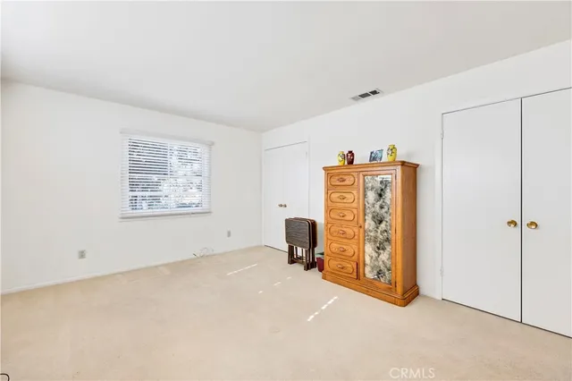 an empty room with closet