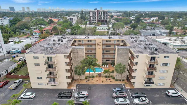 an aerial view of a city