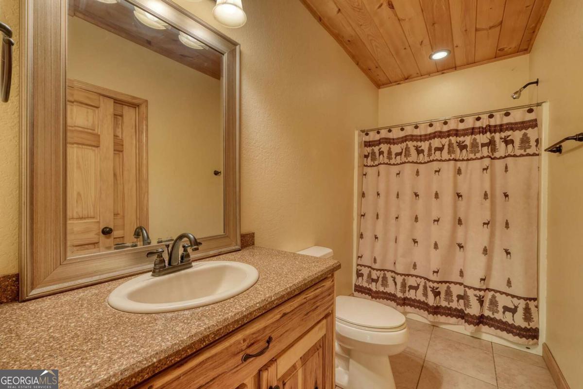 235 Oak Rdg Estate Murphy, NC 28906 - Photo 44 of 54 a bathroom with a granite countertop sink toilet and shower