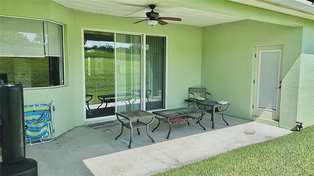 a outdoor space with furniture