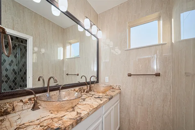 an aerial view of a house