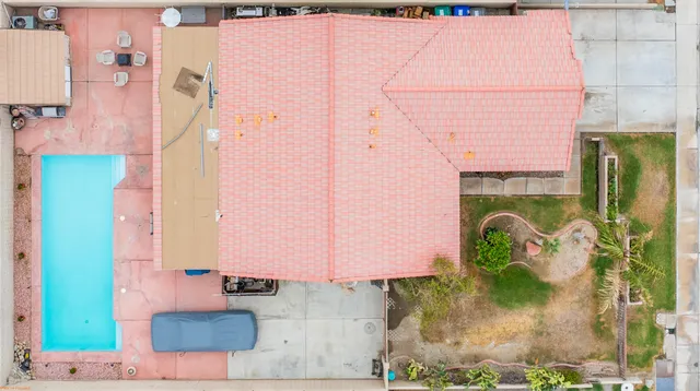 an aerial view of a house