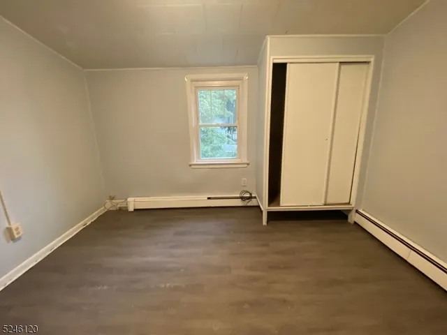 an empty room with a door