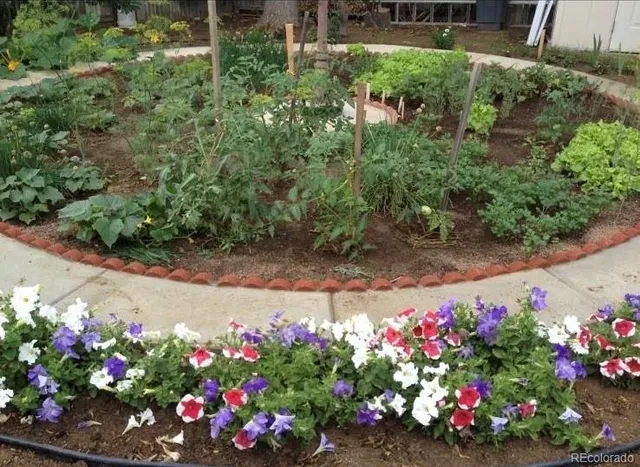 an outdoor space with lots of green space