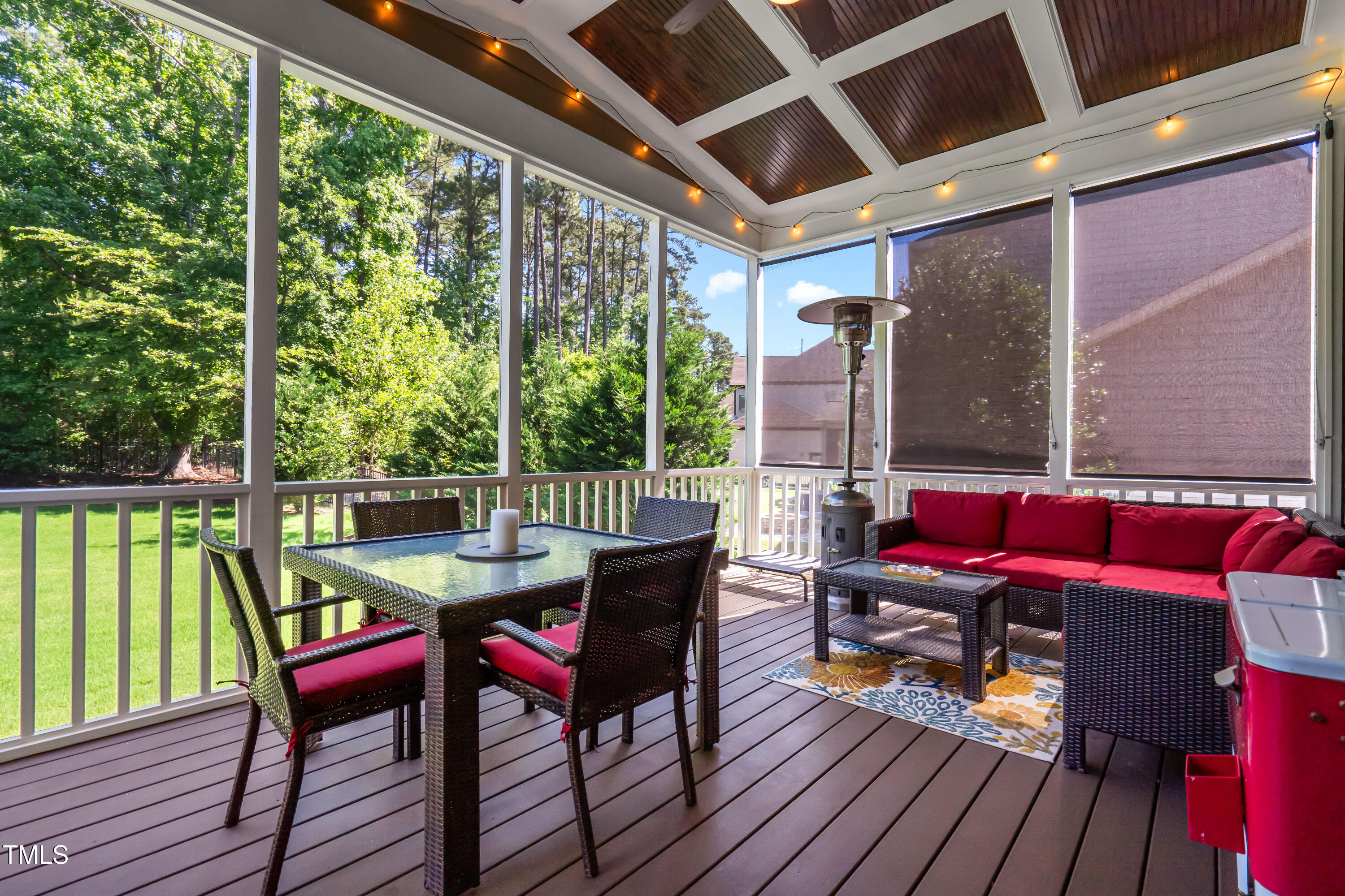 2538 Tuffeto Apex, NC 27502 - Photo 48 of 55 a view of a balcony with furniture and wooden floor