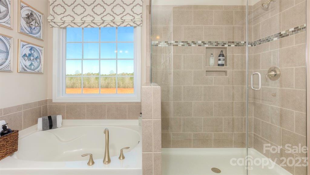 679 Fox Cove Road Hendersonville, NC 28792 - Photo 28 of 35 a bathroom with a bathtub and a shower