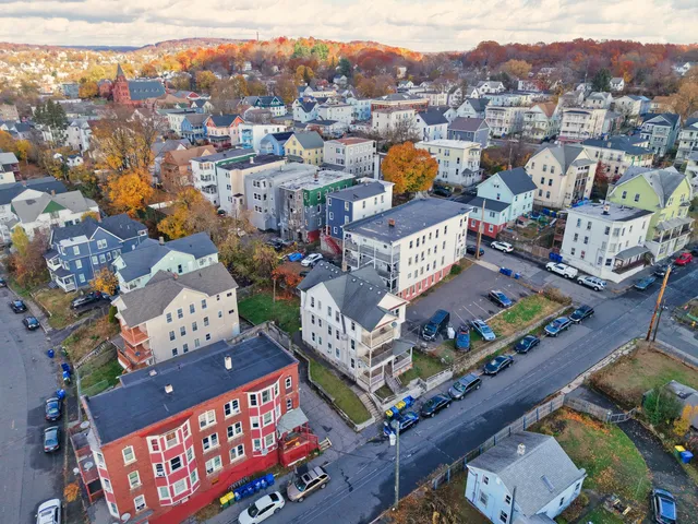 a view of city and patio