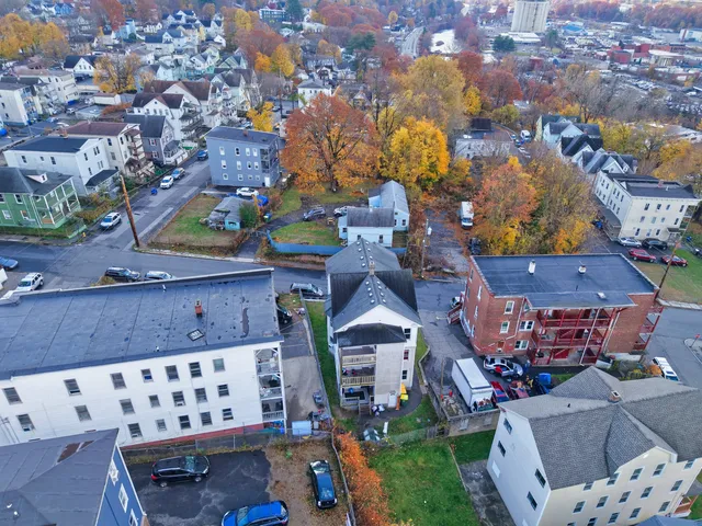 a view of building and front view of a house