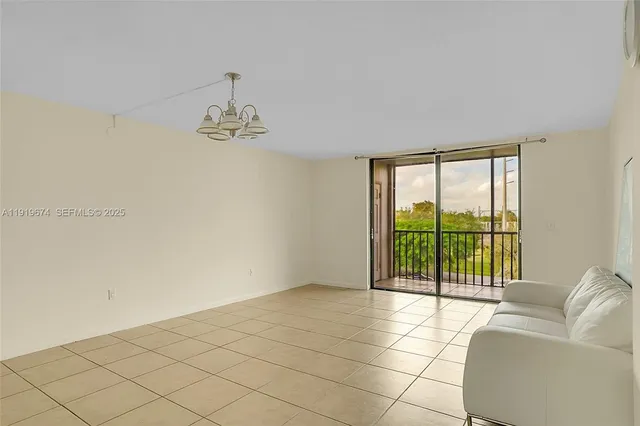 a living room with a large window