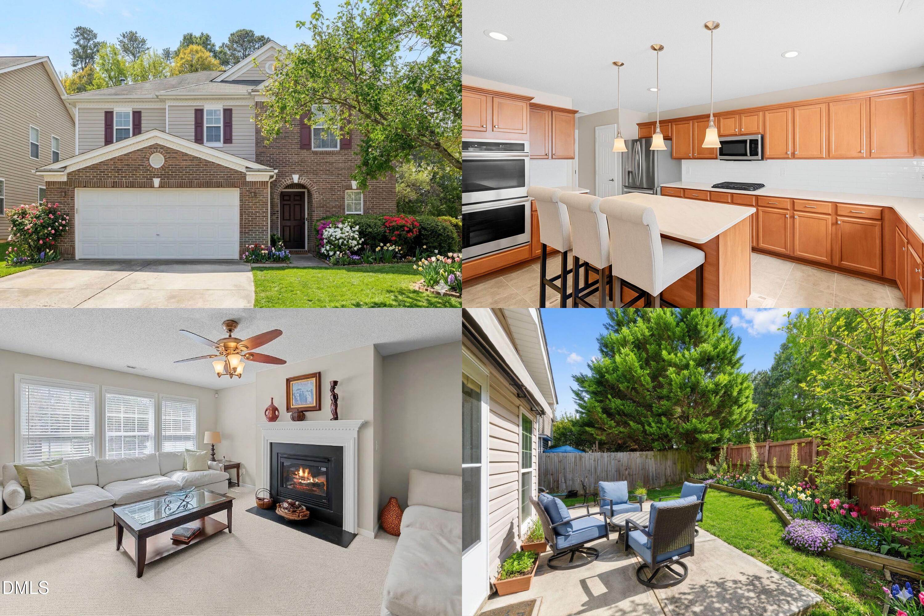 a view of a patio with furniture and a fire pit