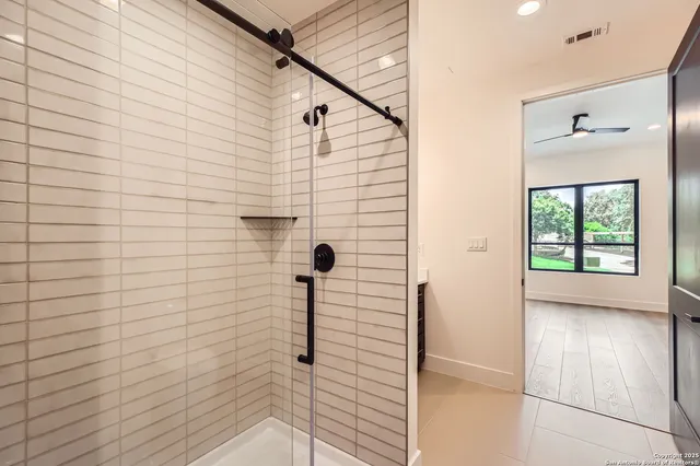 a bathroom with a shower