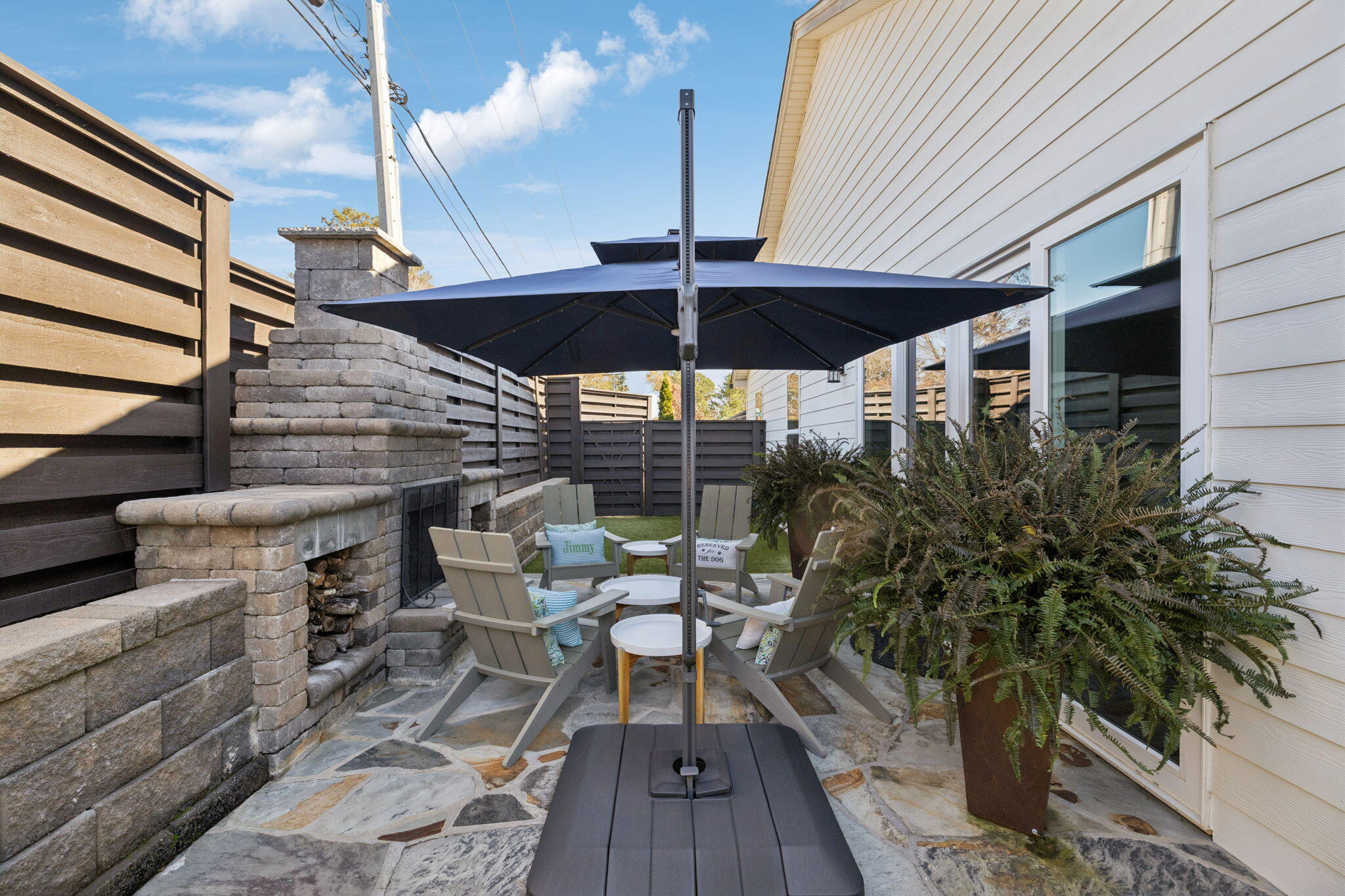 8195 Lemonade Street Chattanooga, TN 37421 - Photo 93 of 98 flagstone patio with stone fireplace