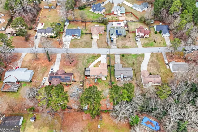 an aerial view of multiple house