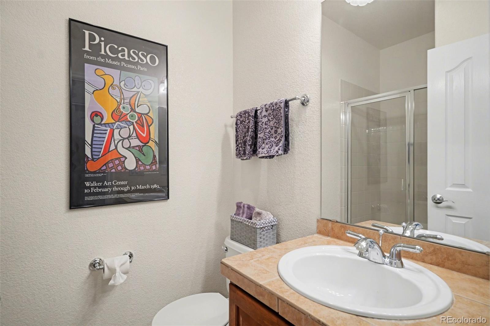 10844 Huntwick Street Highlands Ranch, CO 80130 - Photo 24 of 29 a bathroom with a sink mirror and toilet