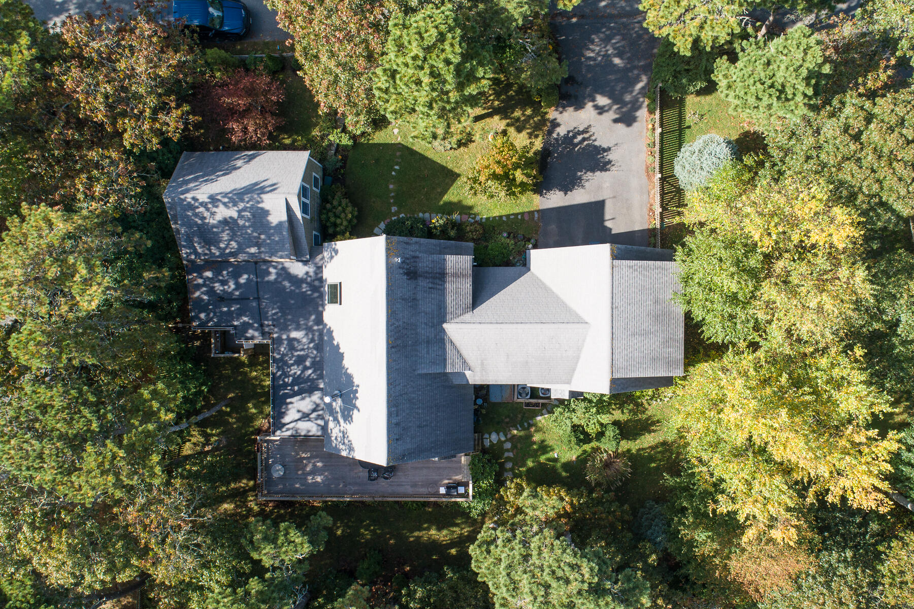 23 Forest Beach Rd Extension South Chatham, MA 02659 - Photo 5 of 43 an aerial view of a house with a garden and trees