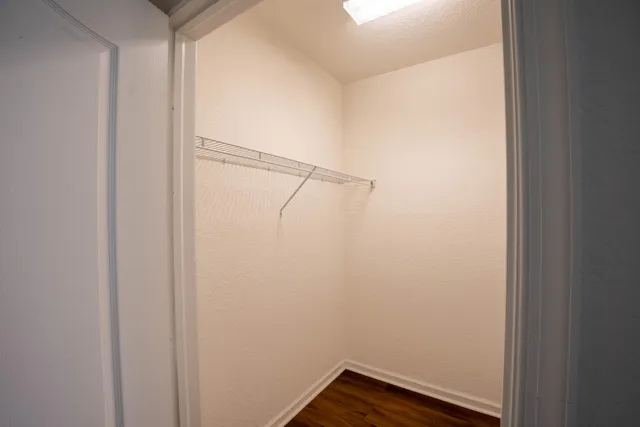 a view of small space with racks on the wall