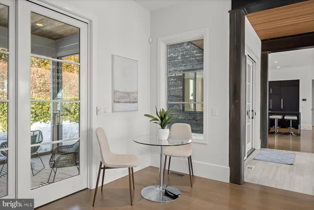 a view of a terrace with furniture