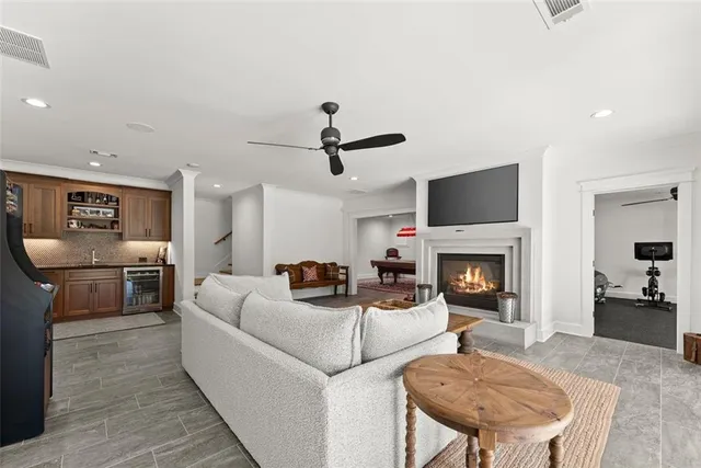 a backyard of a house with lots of trees