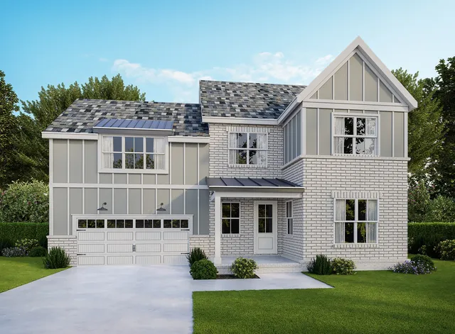 a view of a yard in front of a house