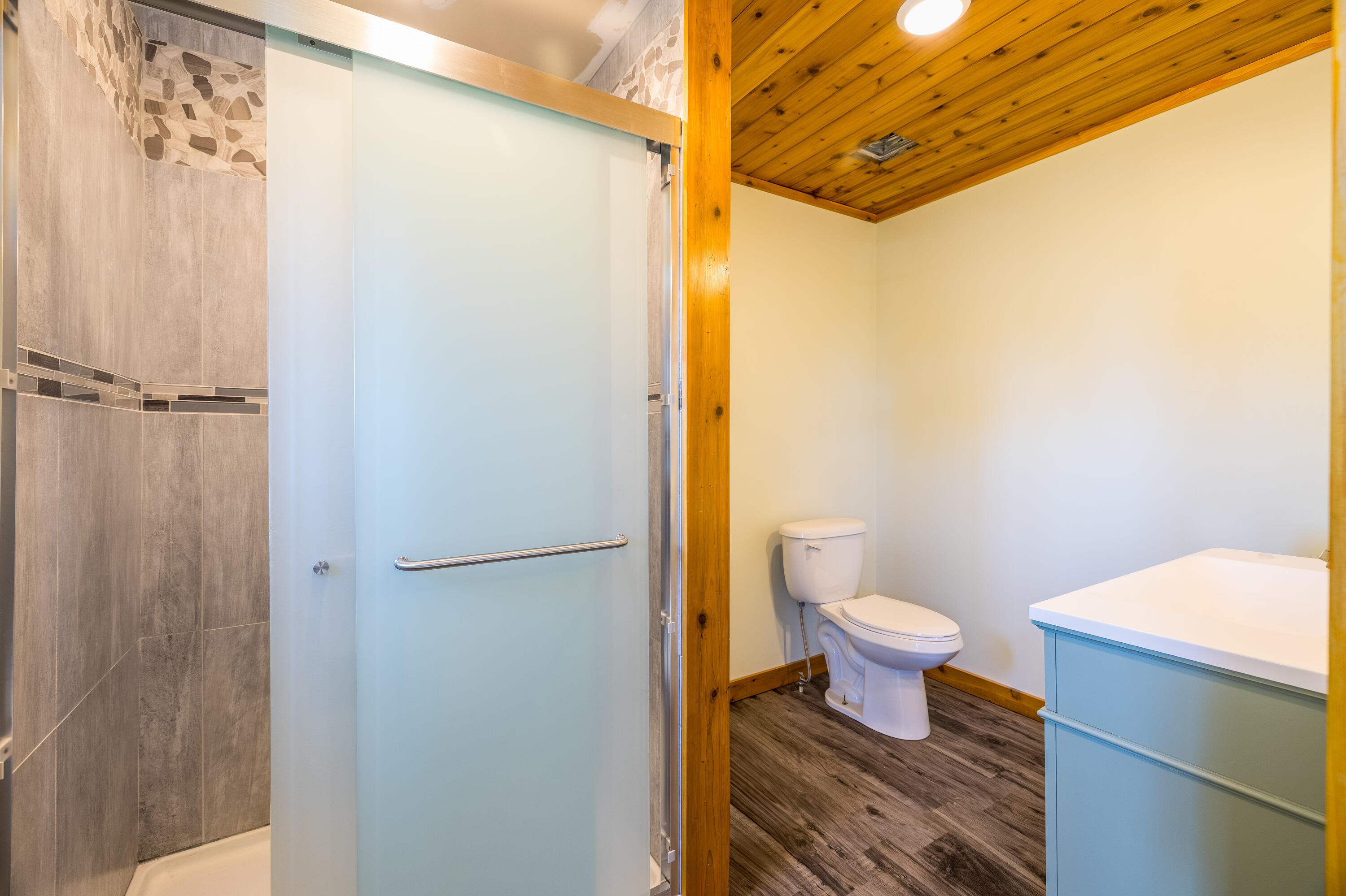 408 East Graham Street Kentland, IN 47951 - Photo 18 of 30 a bathroom with a toilet and a shower