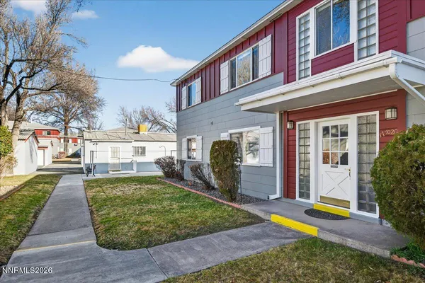 a view of a building with a patio