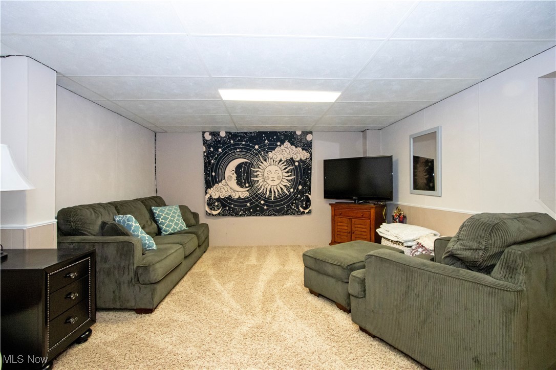 1034 Ridgecrest Drive Wooster, OH 44691 - Photo 20 of 20 Living area with light carpet and a paneled ceiling